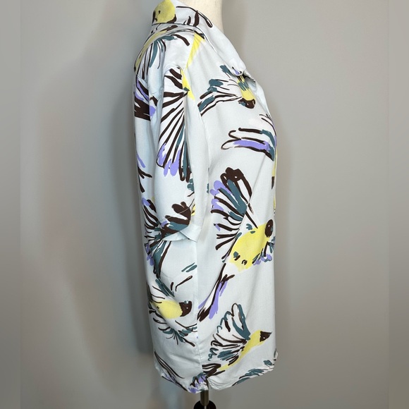 Sz S Denim & Flower Ricky Singh The Good Life button front shirt parrot - Picture 2 of 5